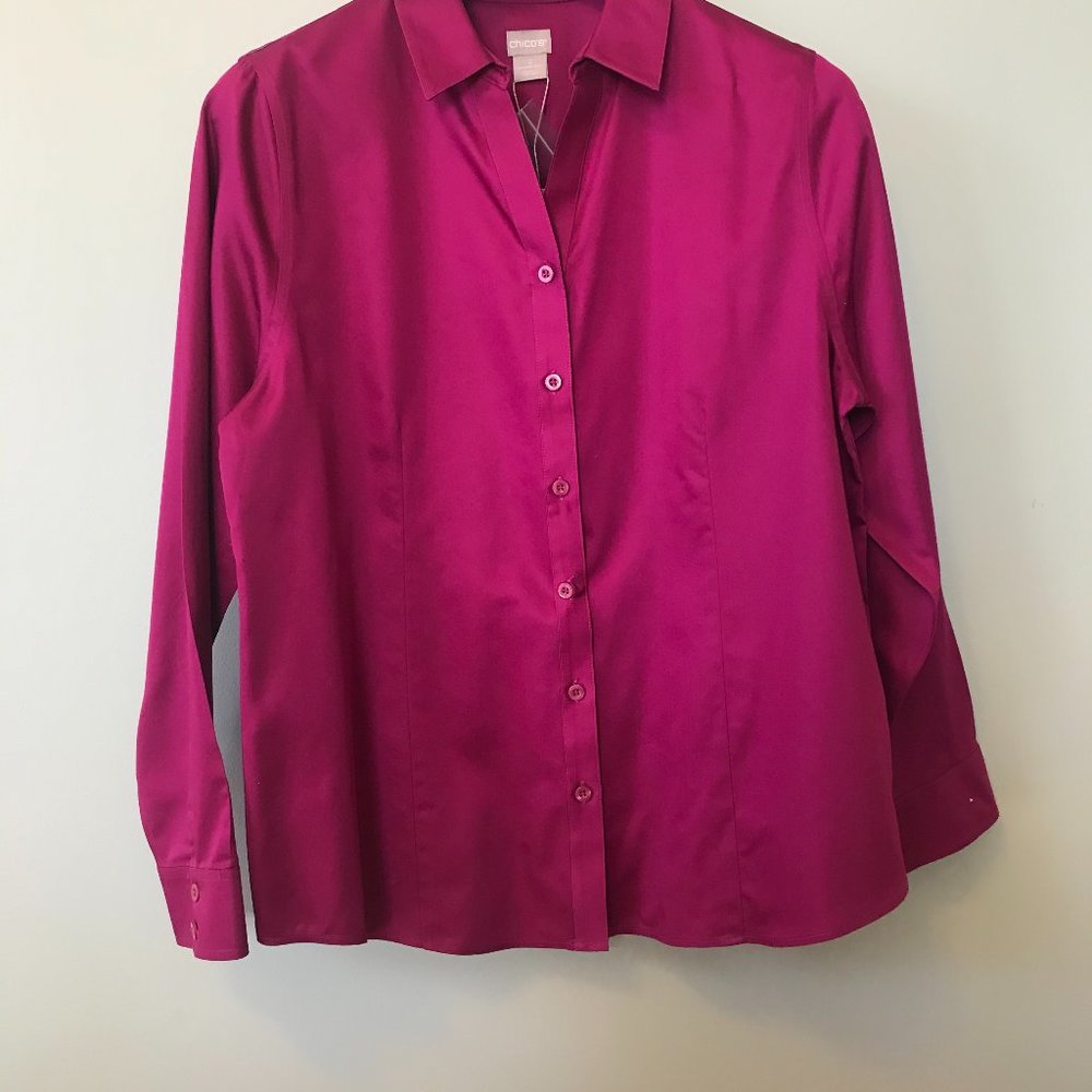 Chico's Deep Pink Cotton Blouse